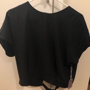 Black open back shirt